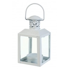 Fantado 4.75" White Clear Pane Hurricane Candle Lantern by PaperLanternStore   
